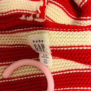 Gap baby red and cream striped sweather